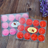 12Pcs Red Rose Shape Tea Light Candles - Elegant & Smokeless Decor for Weddings and Parties - candletown.net